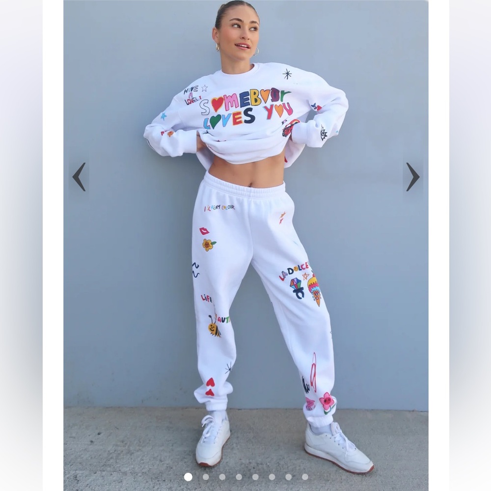NWT Mayfair x iscreamincolour Somebody Loves You Sweatpants sz S/M UNOPENED